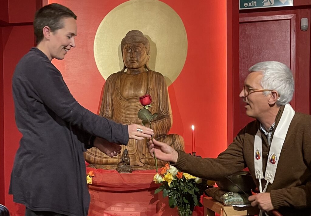 Vajragupta giving Gemma one of the traditional offerings